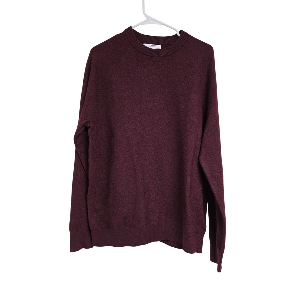 Banana Republic BR Sport Wool Blend Crewneck Sweater Burgundy Men's Size L